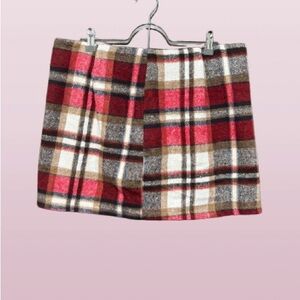 Plaid Women's Skirt - Red and Brown